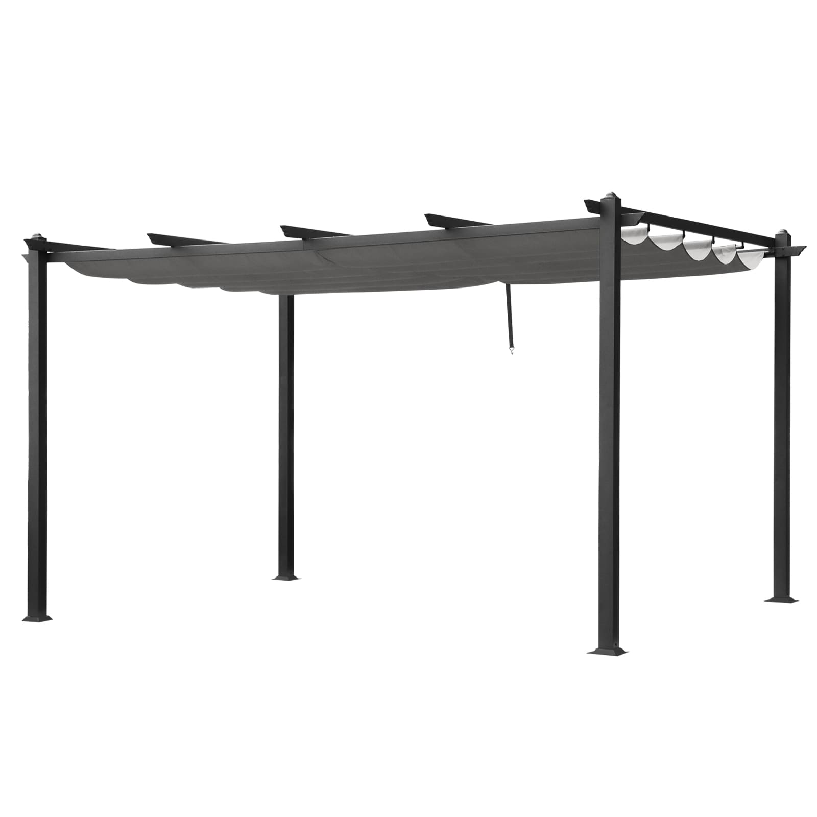Outopee Pergola 12-ft 6-in W x 10-ft L x 8-ft H Gray Metal Freestanding Pergola with Canopy