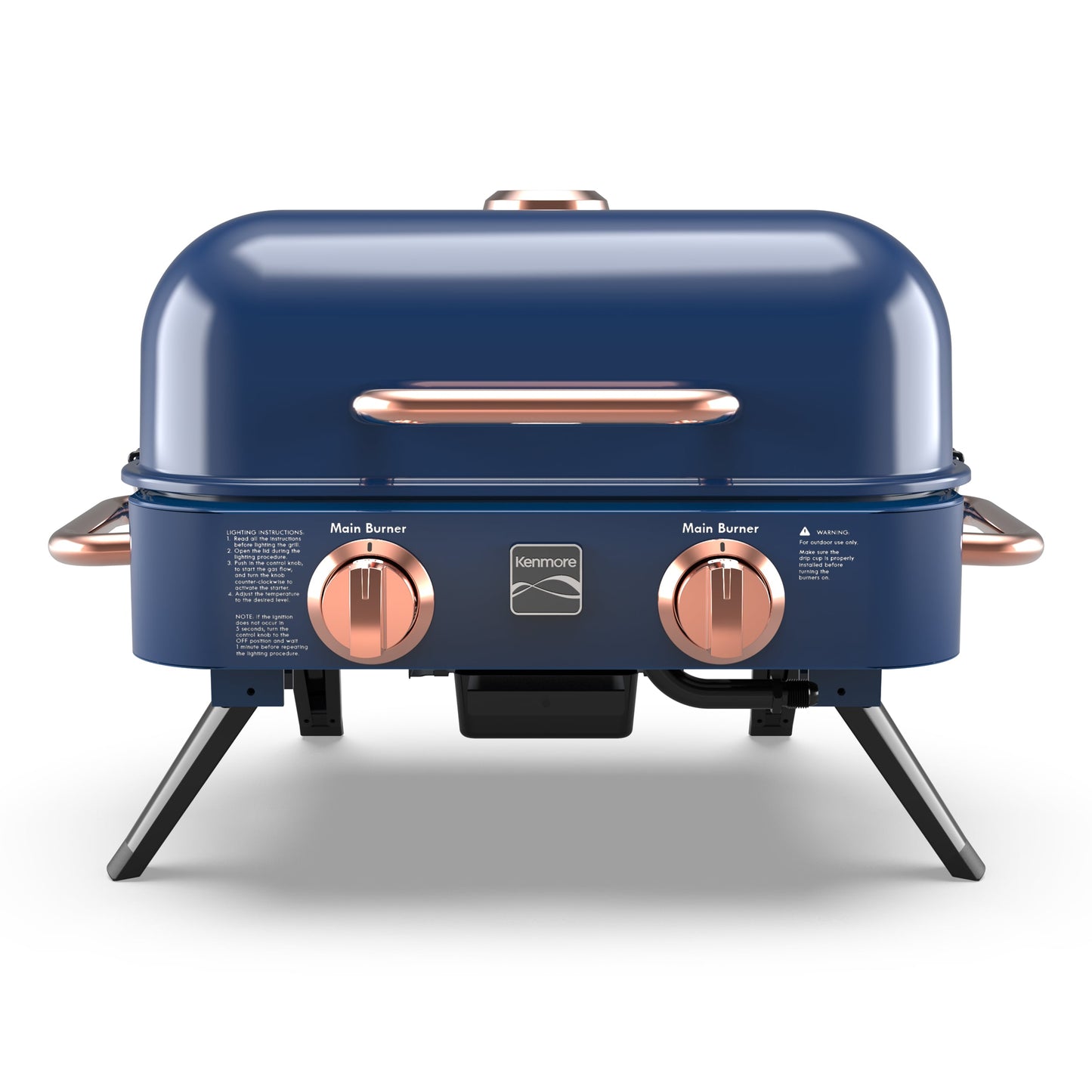 Kenmore Retro 343-Sq in Navy/Copper Portable Liquid Propane Grill KT-R40003-NC
