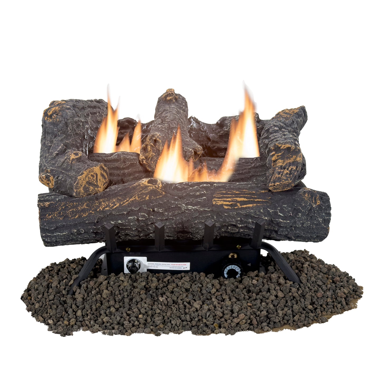 Pleasant Hearth 19.75-in 30000-BTU Dual Fuel Dual-Burner Vent-free Gas Fireplace Logs with Thermostat VFL3-SO18DT