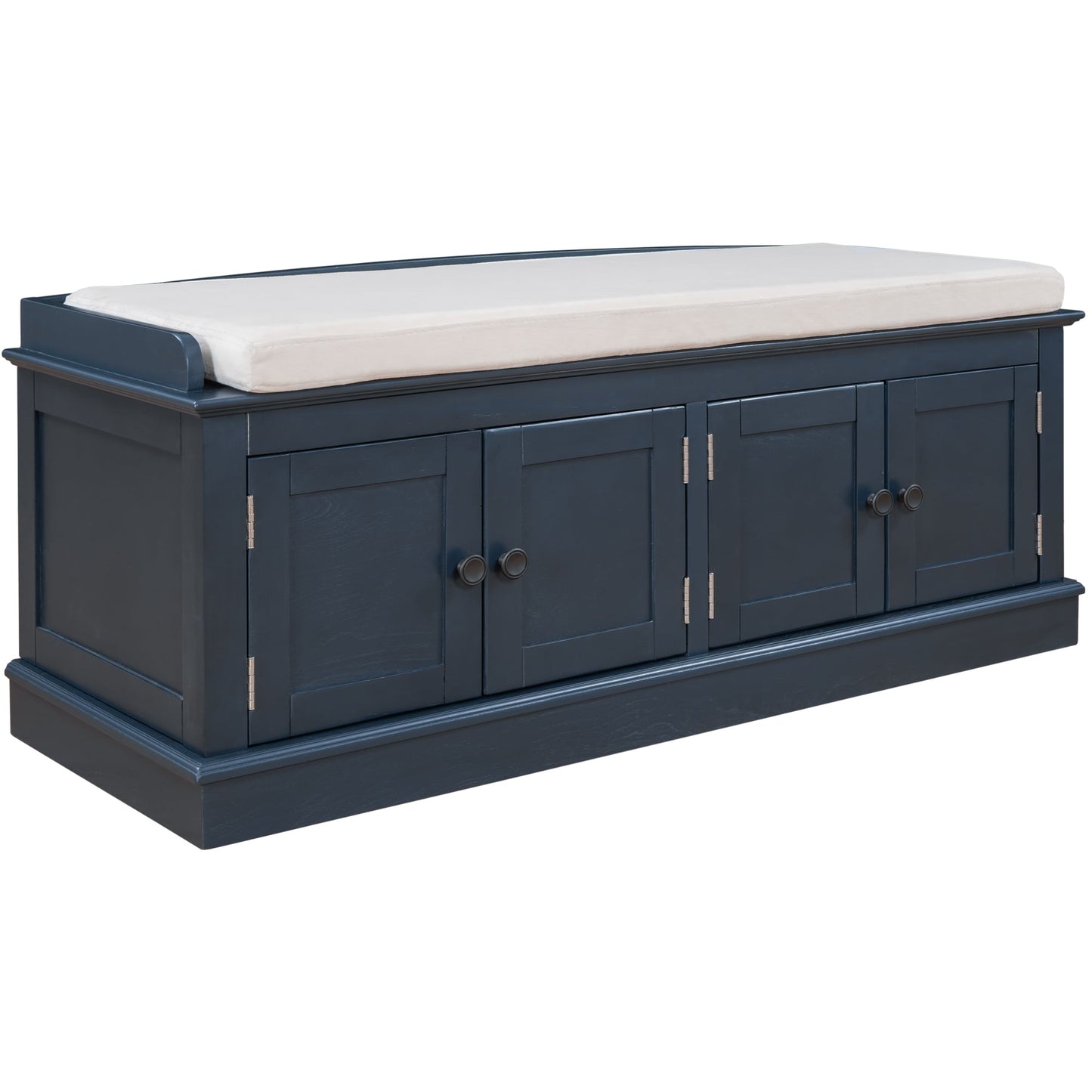 LIVIZA Modern Antique Navy Storage Bench with Storage 42.7-in x 15.9-in x 17.4-in