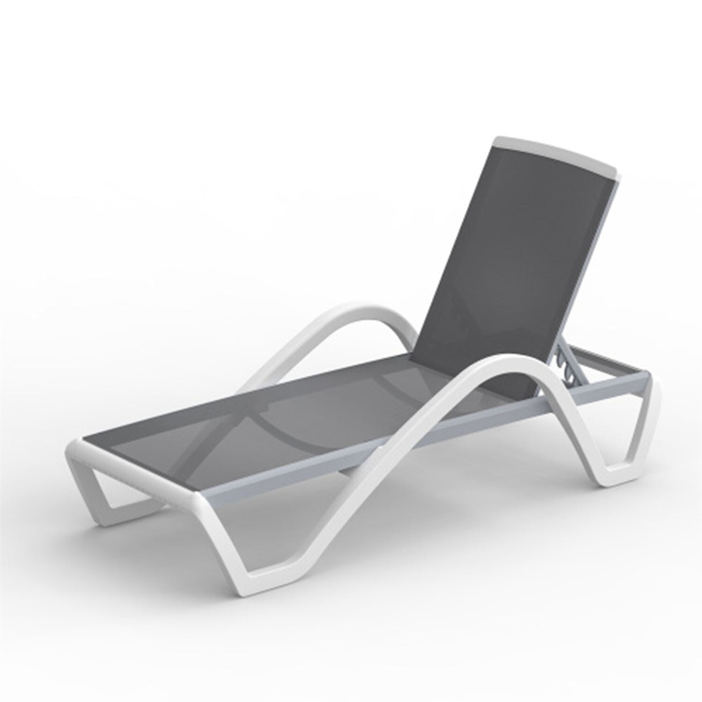 Runesay Grey Aluminum Frame Stationary Chaise Lounge Chair with Gray Unbranded Solid Seat