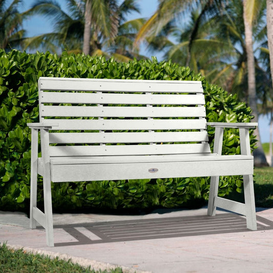 highwood Riverside 50.1-in W x 36-in H Coconut White Plastic Garden Bench