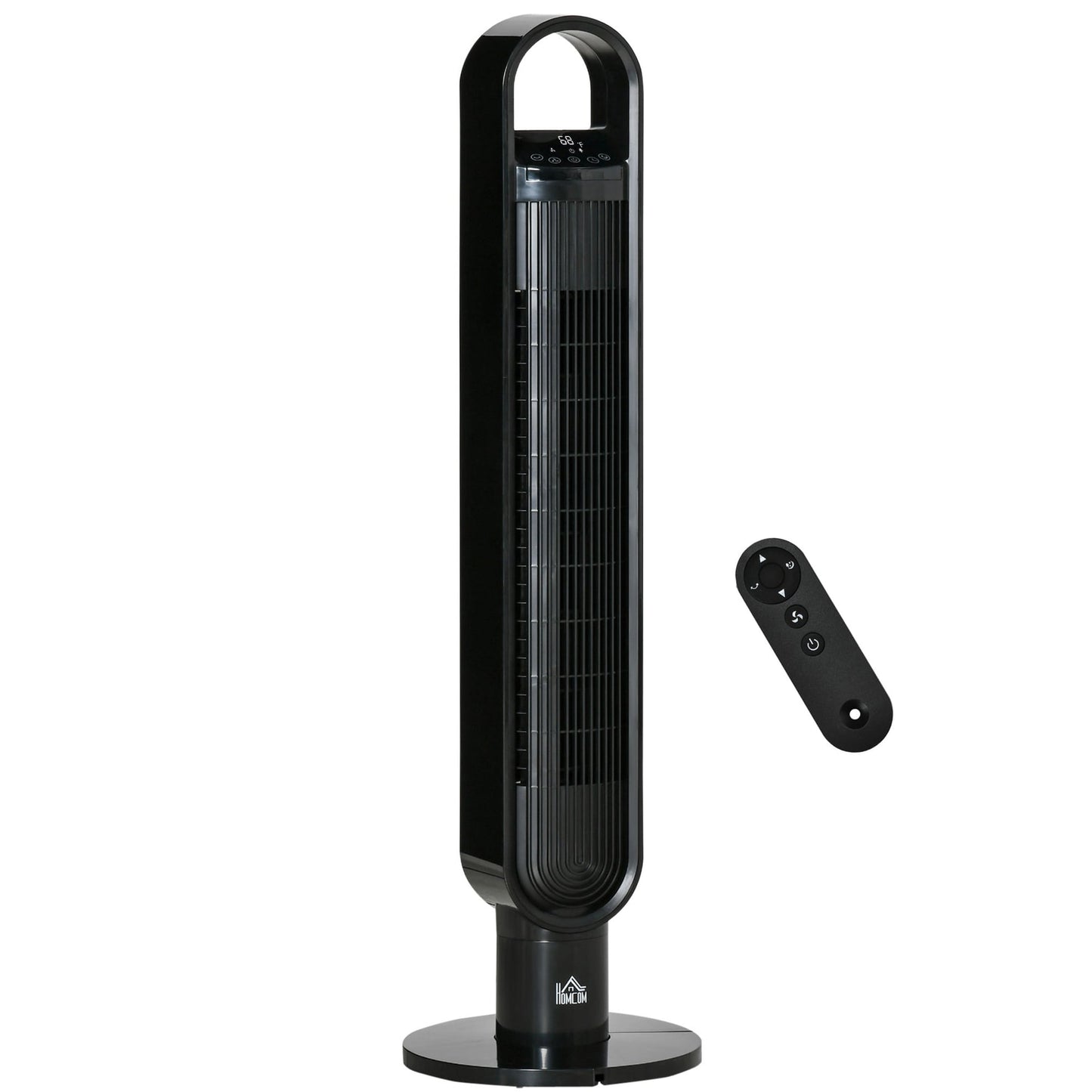Siavonce 39-in 110-Volt 3-Speed High Velocity Indoor Black Oscillating Tower Fan with Remote FZ41046