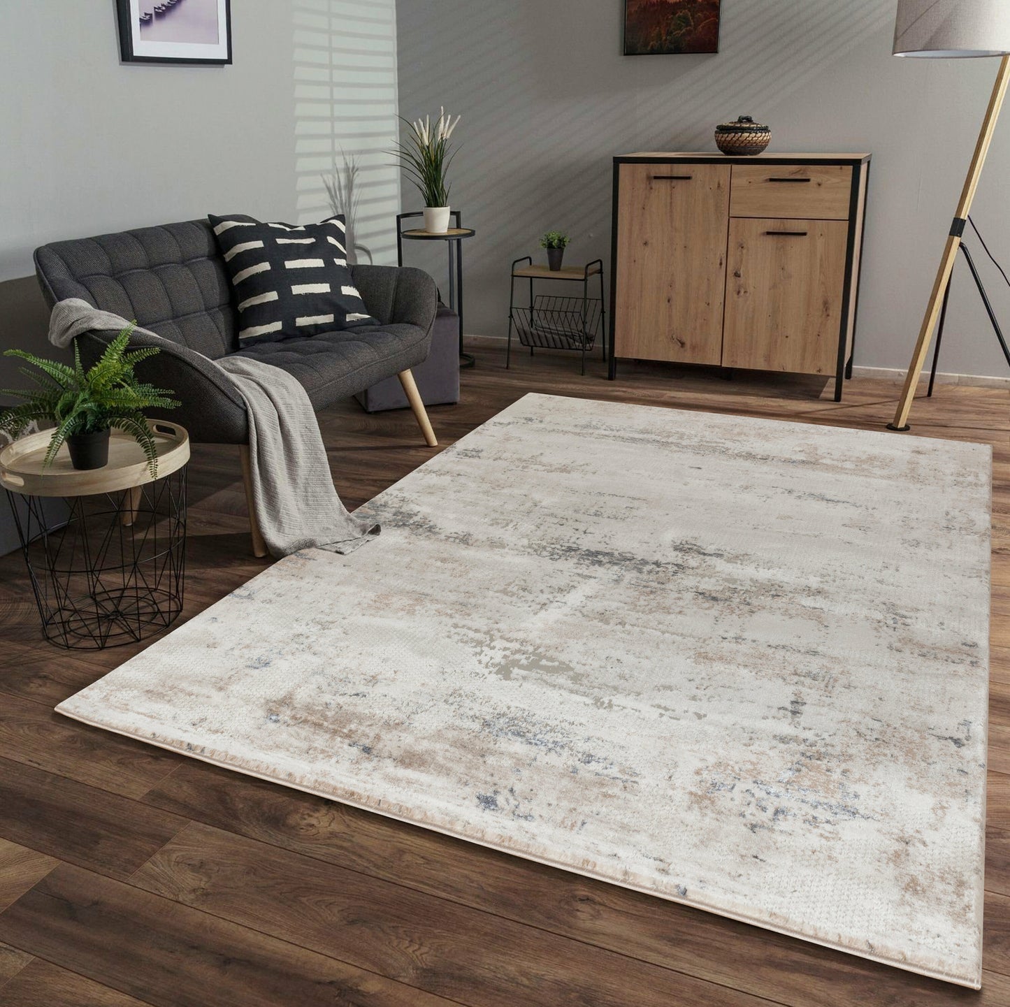 MDA Rugs Omari 5 x 8 (ft) Cream Rectangular Indoor Abstract Area rug