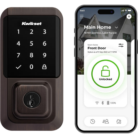 Kwikset Halo Touchscreen Venetian Bronze Smart Lock Electronic Deadbolt with Wifi Smartkey Touchscreen Keypad 939 WIFI TSCR 11P