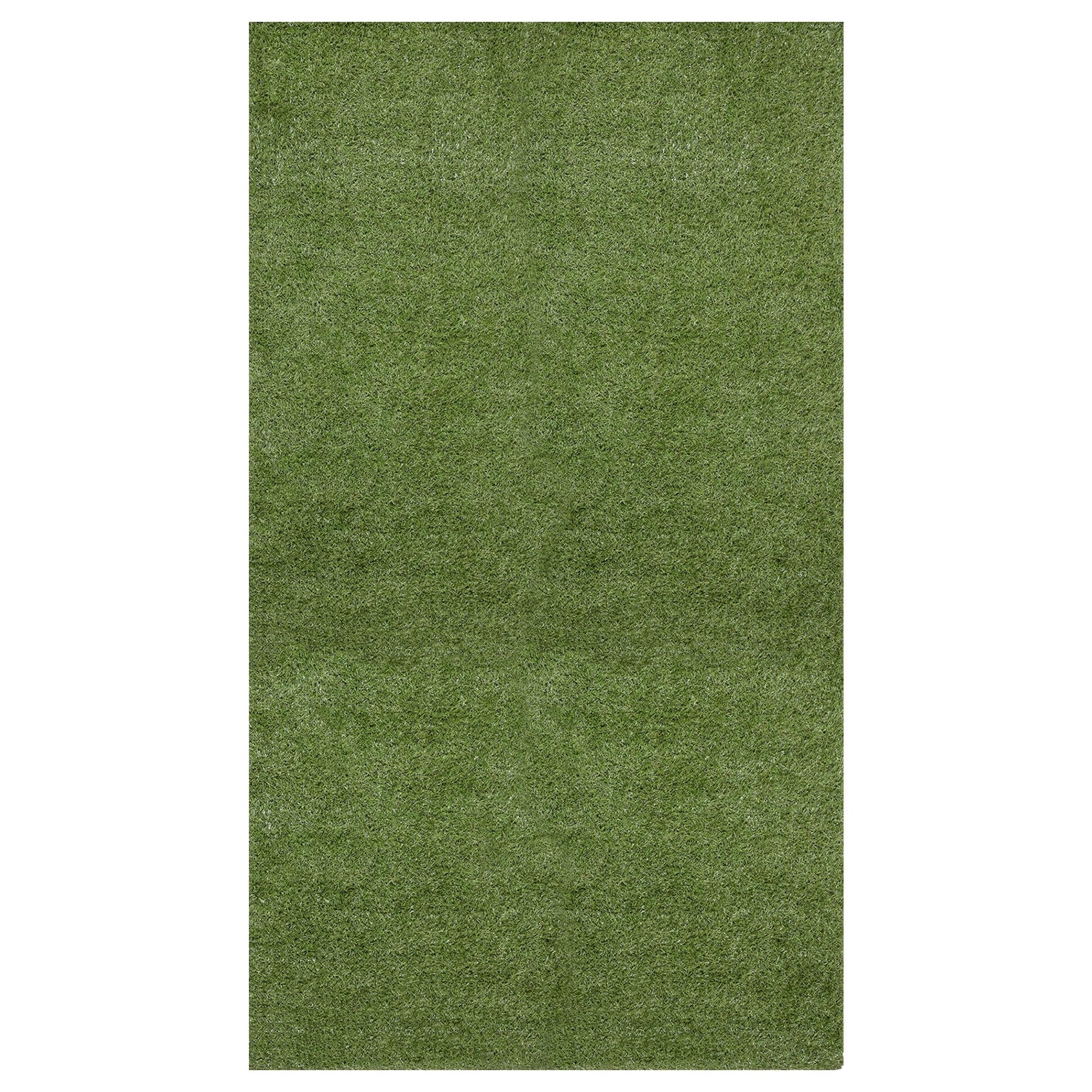 Ottomanson Artificial grass 7x34 Realistic Fake Grass Turf Rug For Patio Lawn Landscape 6.5-ft x 34-ft Artificial Grass
