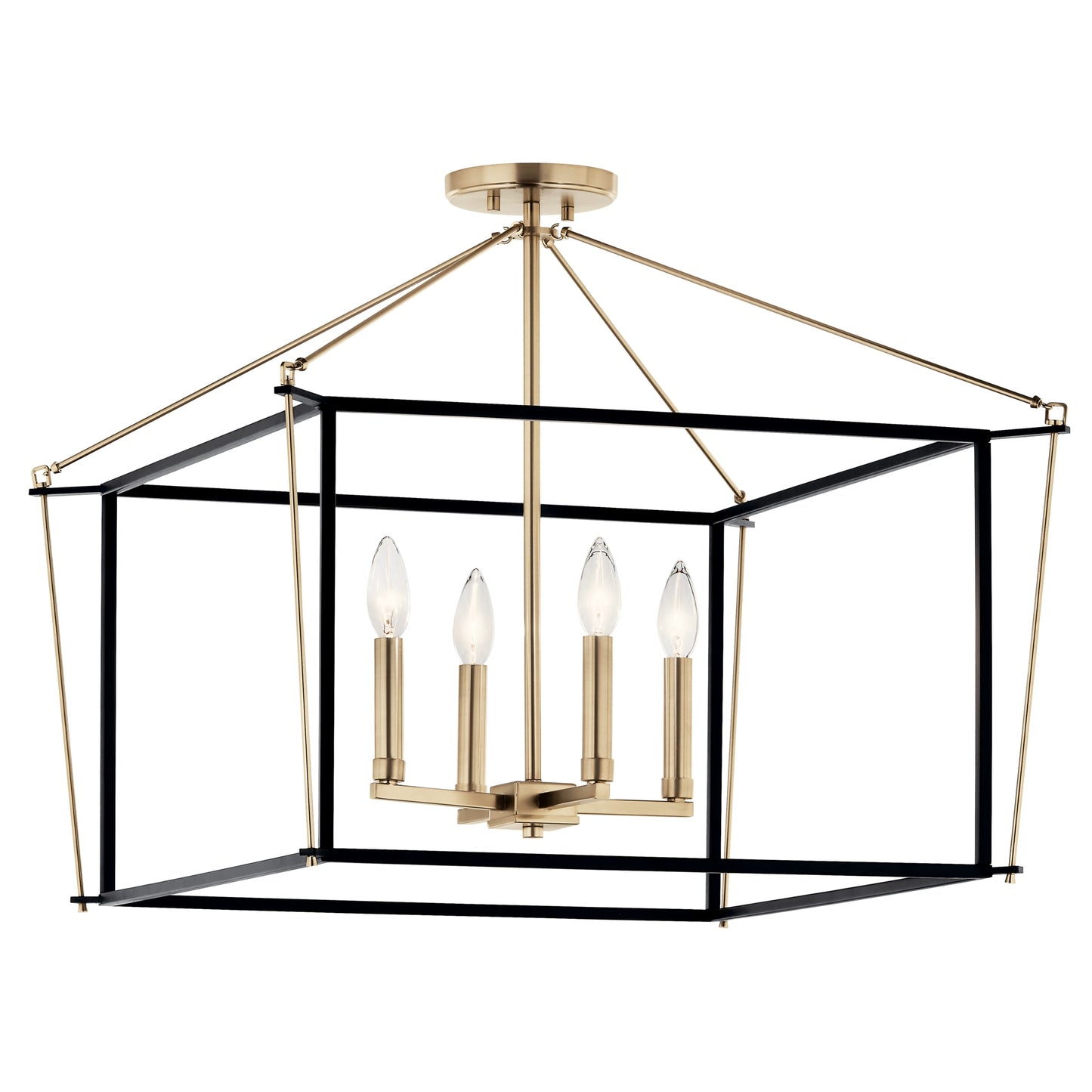 Kichler Eisley 4 -Light 24-in Gold Semi Flush Mount Light 6010841