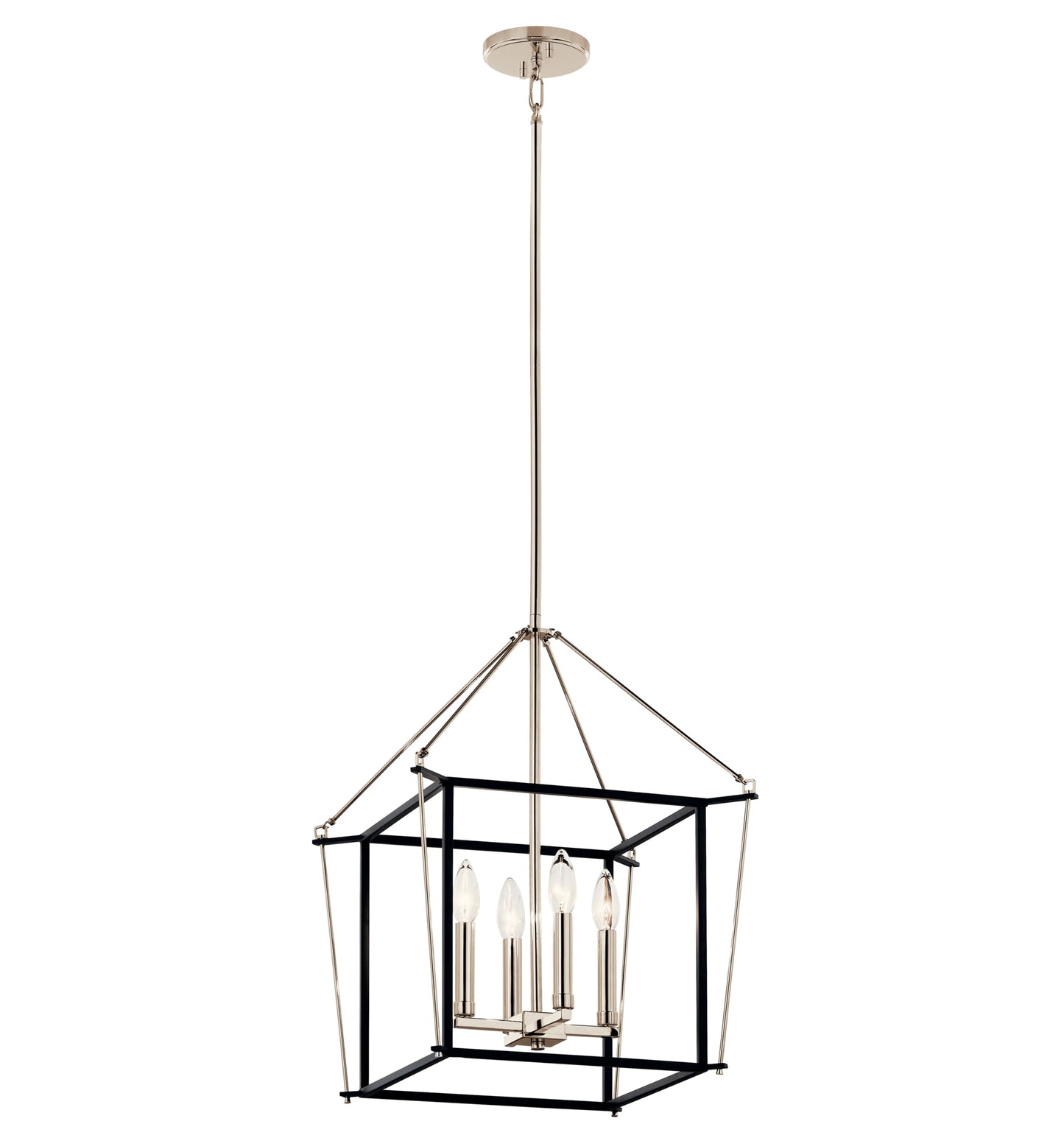 Kichler Eisley 4 -Light Polished Nickel Modern/contemporary Lantern Medium Hanging Pendant light 6297756