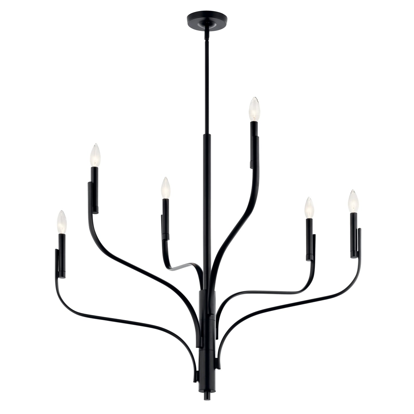 Kichler Livadia 6 -Light Black Modern/contemporary Bare bulb For Use in Bedrooms, Dining Rooms, Foyers, Kitchens, Living Rooms Chandelier 6297462