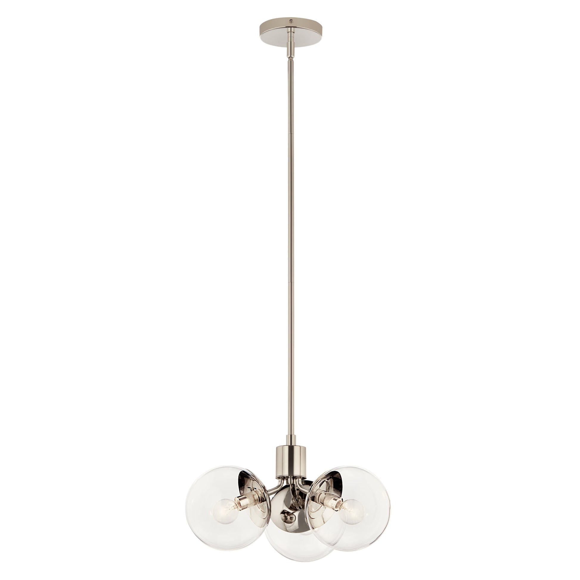 Kichler Silvarious 3 -Light Polished Nickel Modern/contemporary For Use in Bedrooms, Dining Rooms, Foyers, Kitchens, Living Rooms Chandelier