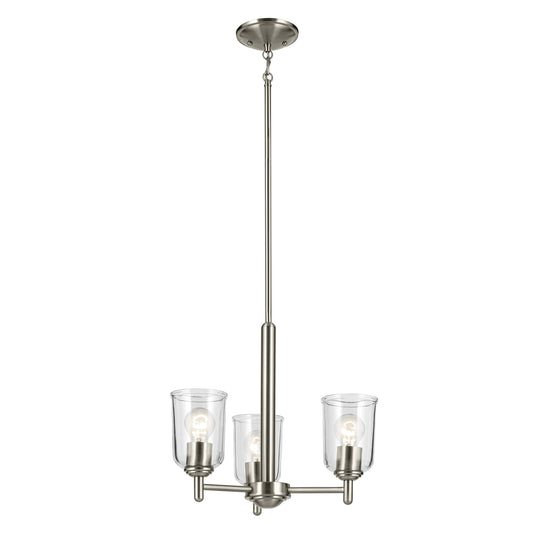 Kichler Shailene 3 -Light Brushed Nickel Traditional For Use in Bedrooms, Dining Rooms, Foyers, Kitchens, Living Rooms Chandelier 6297522