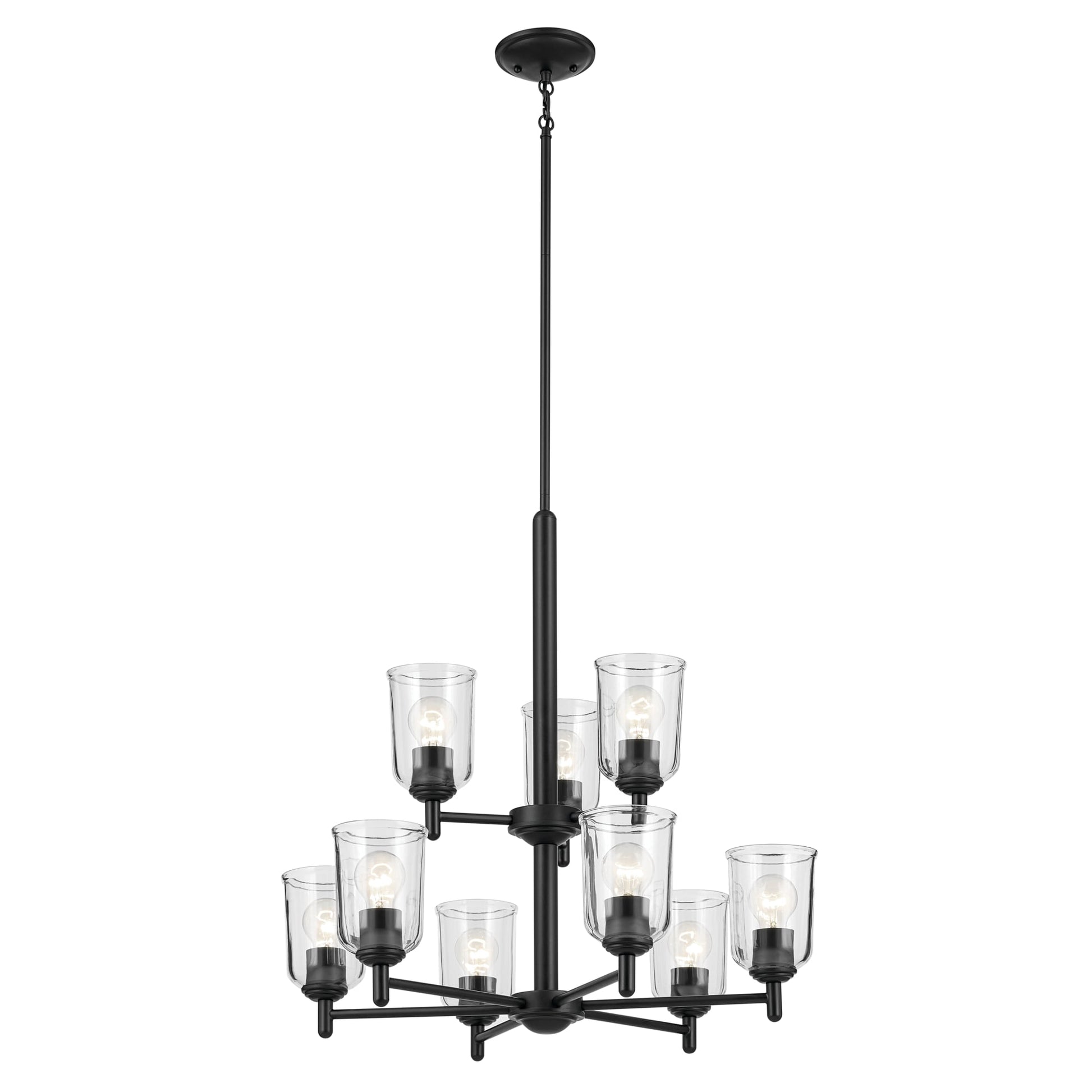 Kichler Shailene 9 -Light Black Traditional For Use in Bedrooms, Dining Rooms, Foyers, Kitchens, Living Rooms Chandelier 6297518