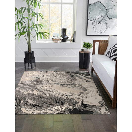Liora Manne Taos 9 x 12 (ft) Woven Polypropylene Ivory Rectangular Indoor Abstract Industrial Area rug
