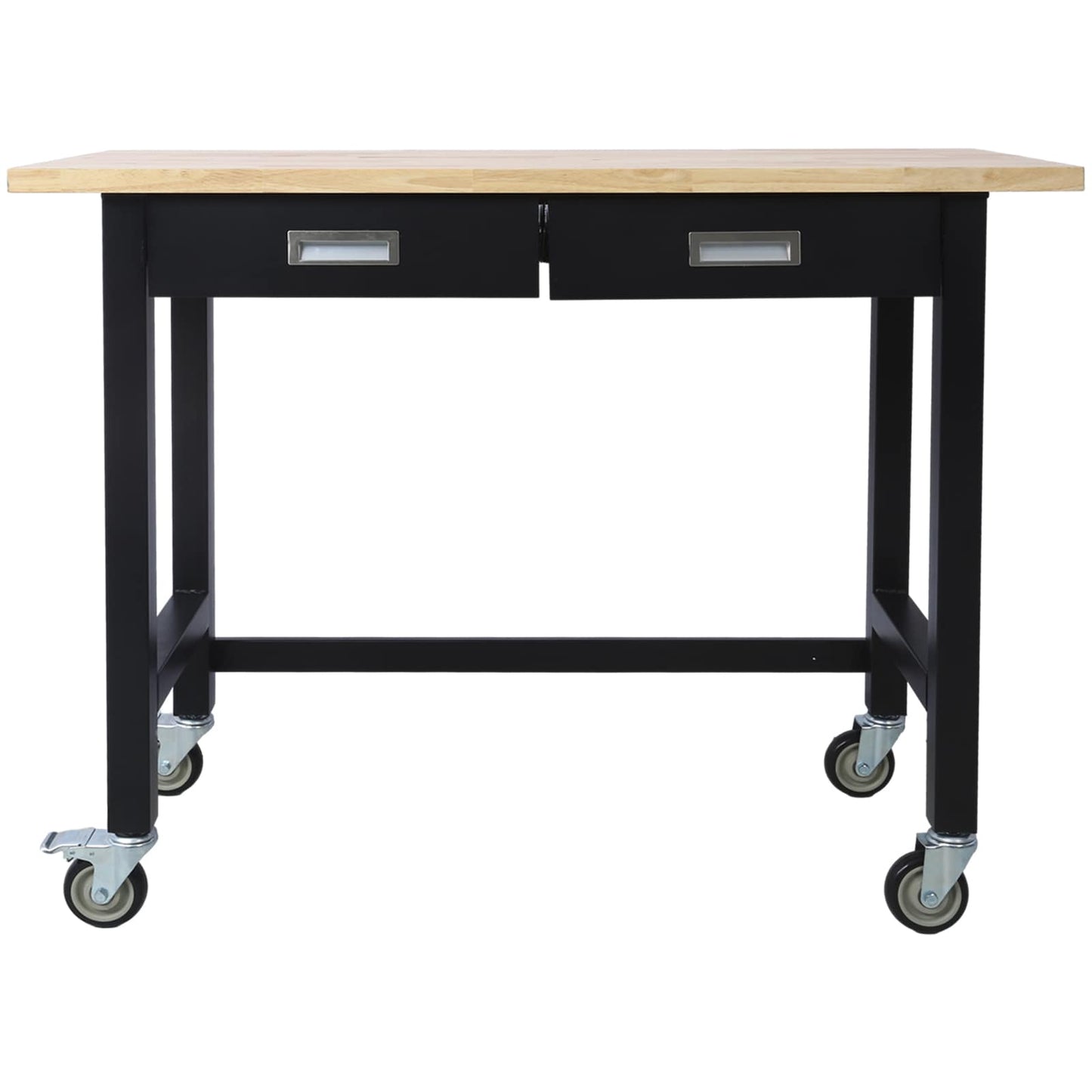 Siavonce 48-in L x 38-in H 2-Drawers Black Wood Work Bench XH60406