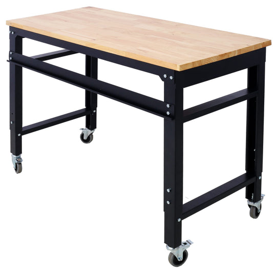 Siavonce 48-in L x 45-in H Black Wood Adjustable Height Work Bench XH60404