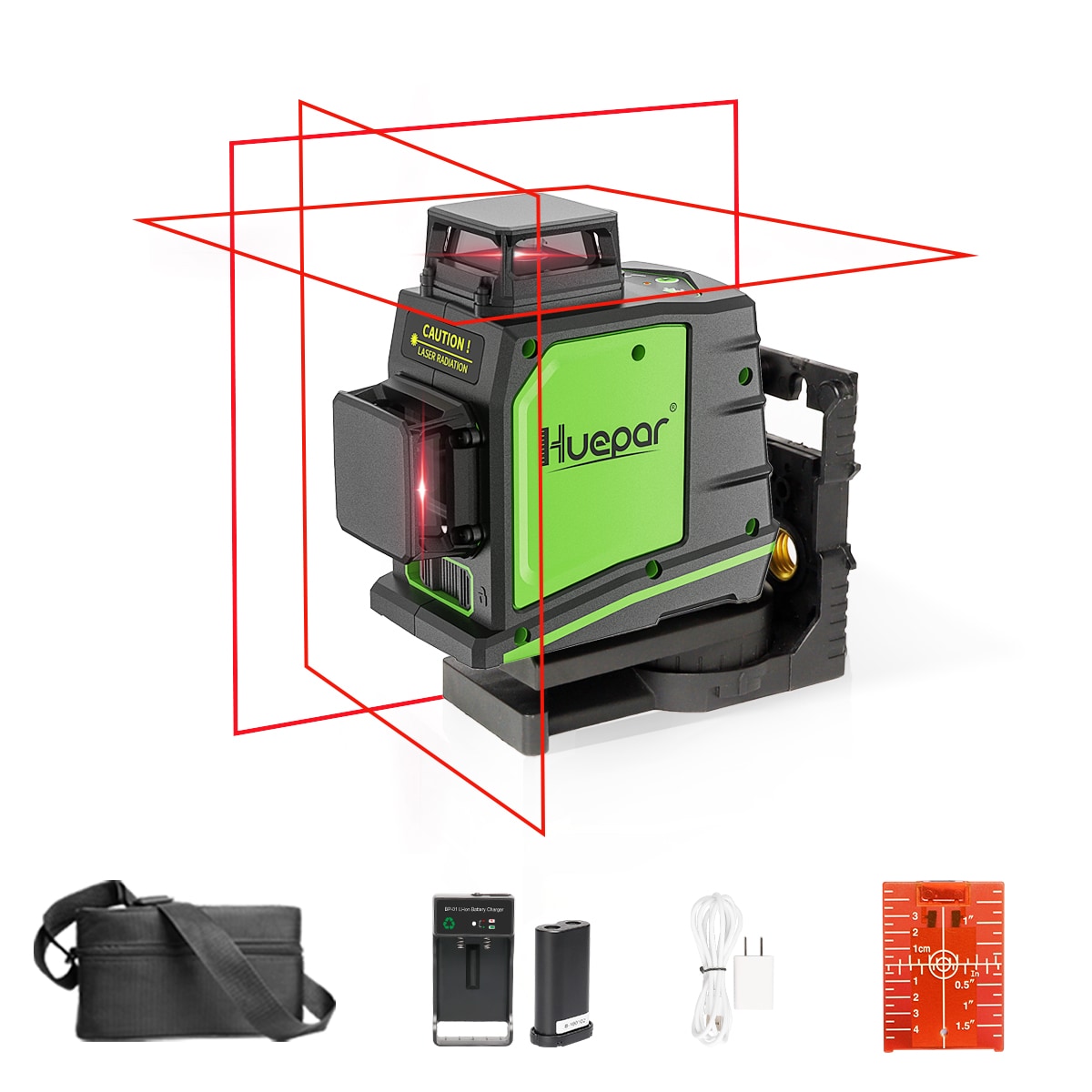 Huepar 165-ft Red Self-Leveling Cross-line Laser Level GF360R