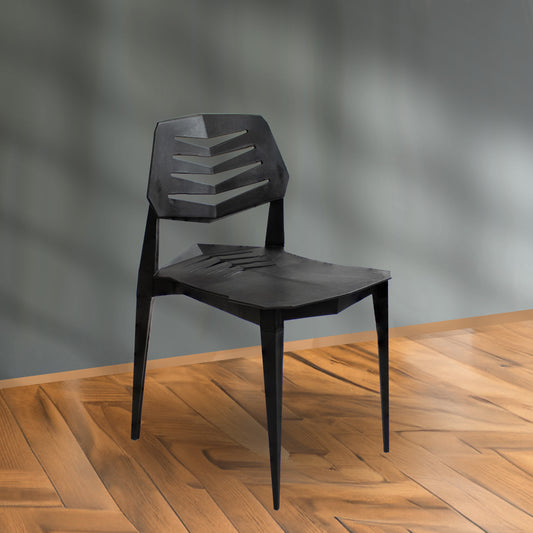 Sunnydaze Decor Matisse Set of 4 Black Plastic Frame Stationary Dining Chair with Solid Seat