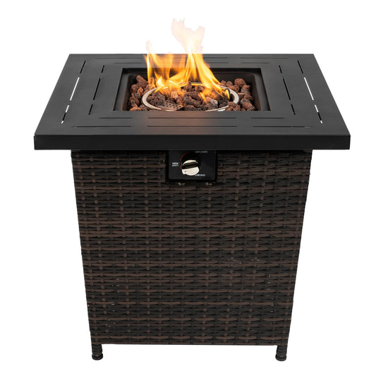 AHIOU HOME Adriana 27.15-in W 40000 Maximum BTUs Steel Square Liquid propane Fire pit table