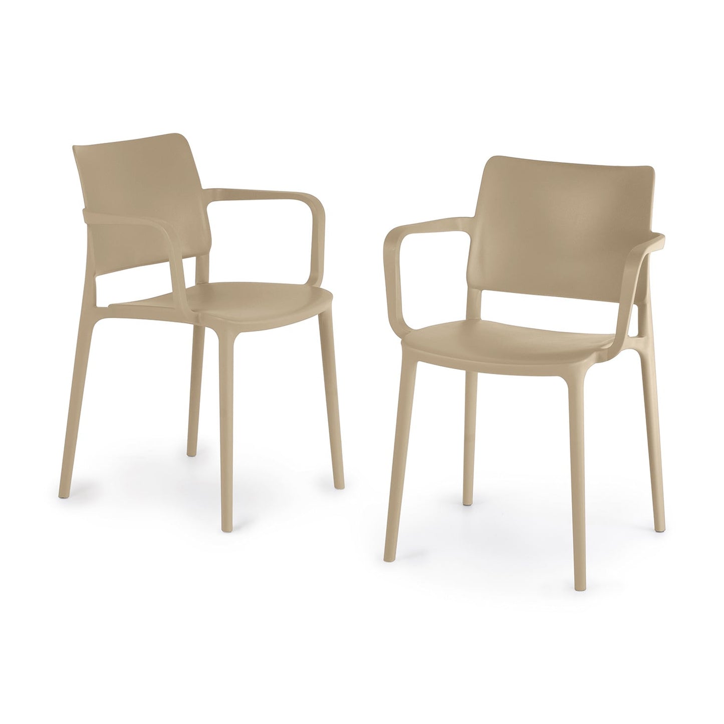 World Rug Gallery SeriesW1 Set of 2 Stackable Orange Resin Frame Stationary Dining Chair with Solid Seat