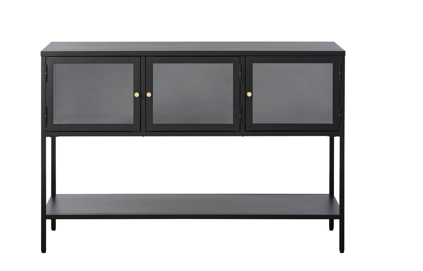  52-in W 3-Door Black Accent Cabinet