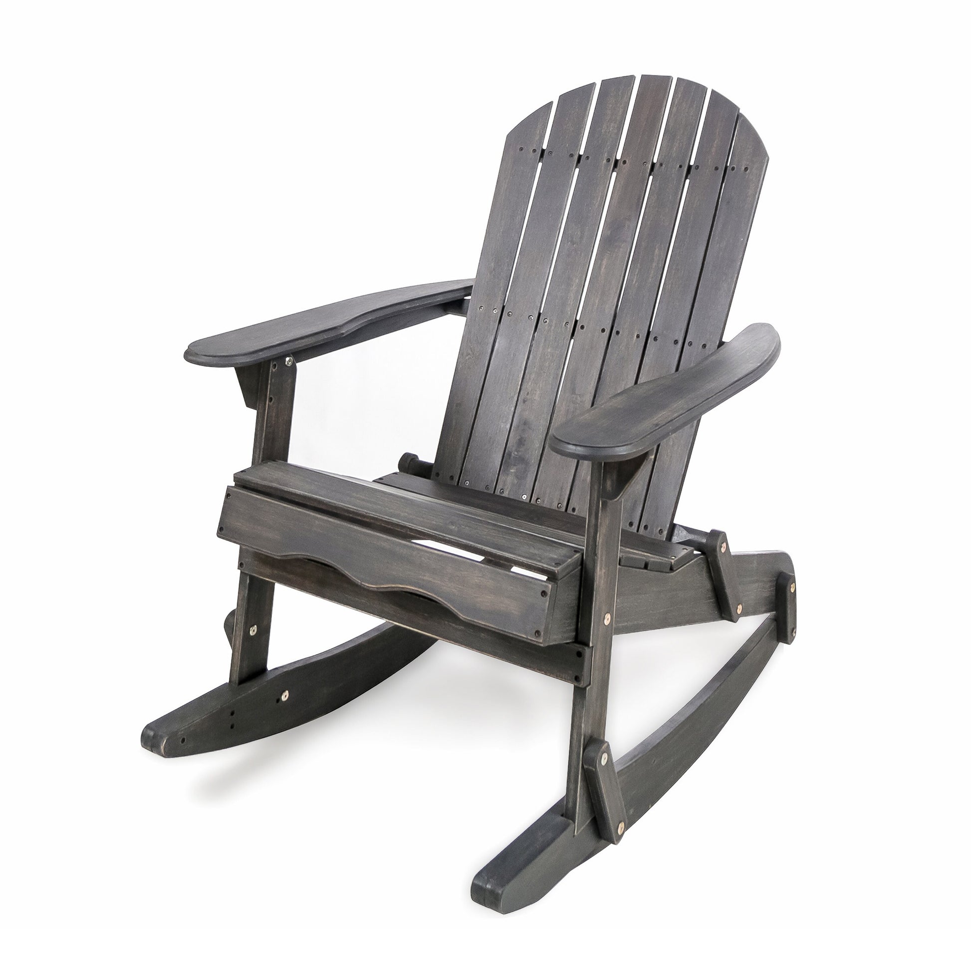 Miki Shinly Rocking Chair Wood Wood Frame Rocking Chair with Solid Seat