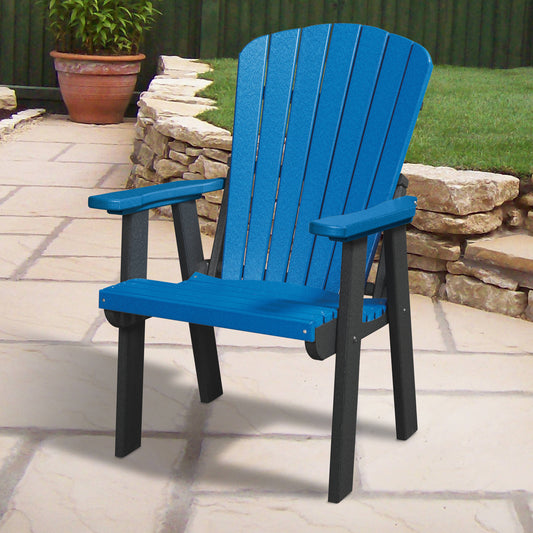 American Furniture Classics ADIRONDACK Black HDPE Frame Stationary Dining Chair with Slat Seat