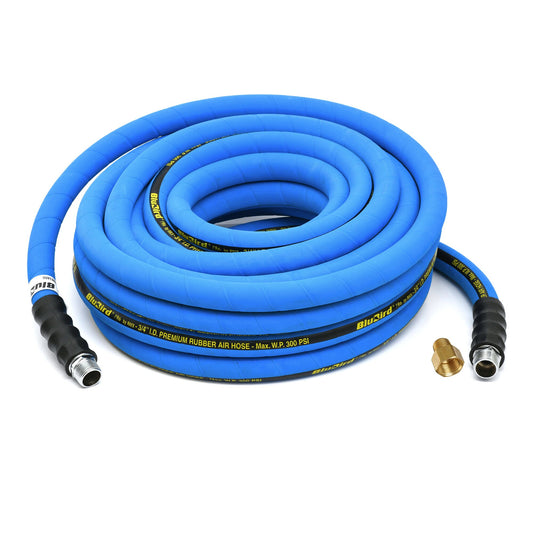 BluBird BluBird Pro 3/4 x 100' Air Hose Experience lightweight strength with our rubber hose. 40% lighter and designed to lay flat, it's ideal for pneumatic tasks and boasts a protective, abrasion-resistant finish. BBPRO34100
