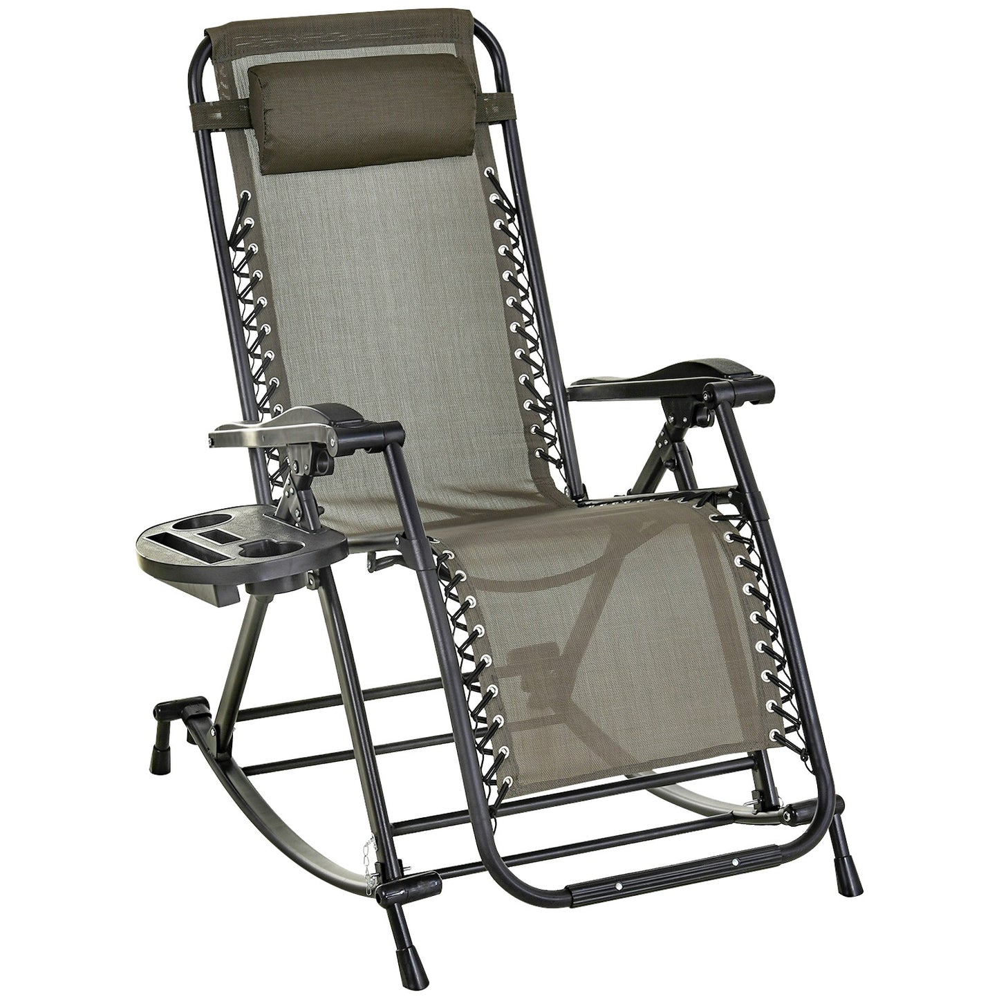 Maocao Hoom Gray Steel Frame Zero Gravity Chair with Gray Mesh Seat