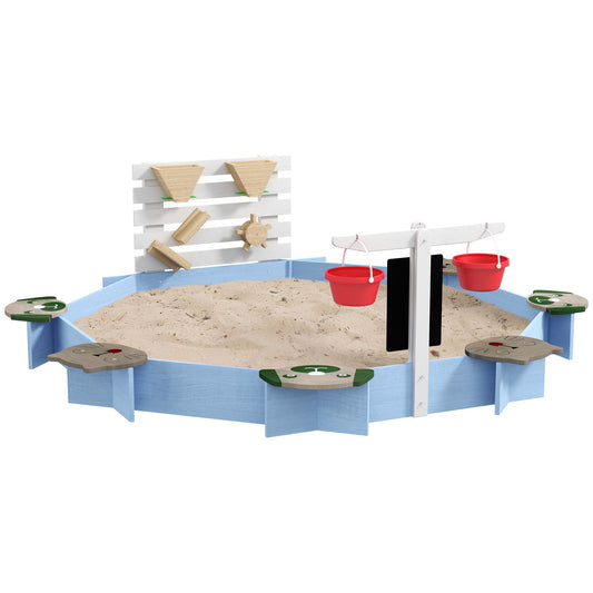 Siavonce 85.00-in x 85.00-in Blue Irregular Wood Sandbox