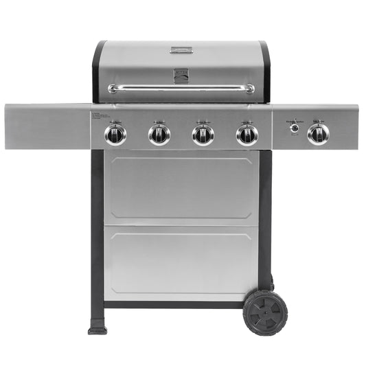 Kenmore Stainless Steel 4-Burner Liquid Propane Gas Grill with 1 Side Burner PG-40406S0L-SE