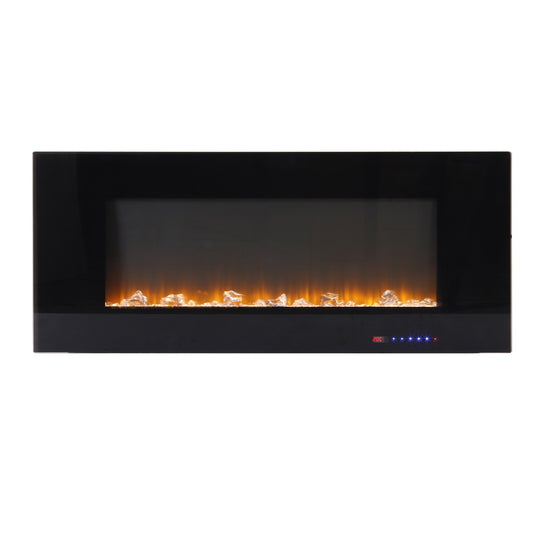 Clihome 42-in W Black Fan-forced Electric Fireplace VL-WM42