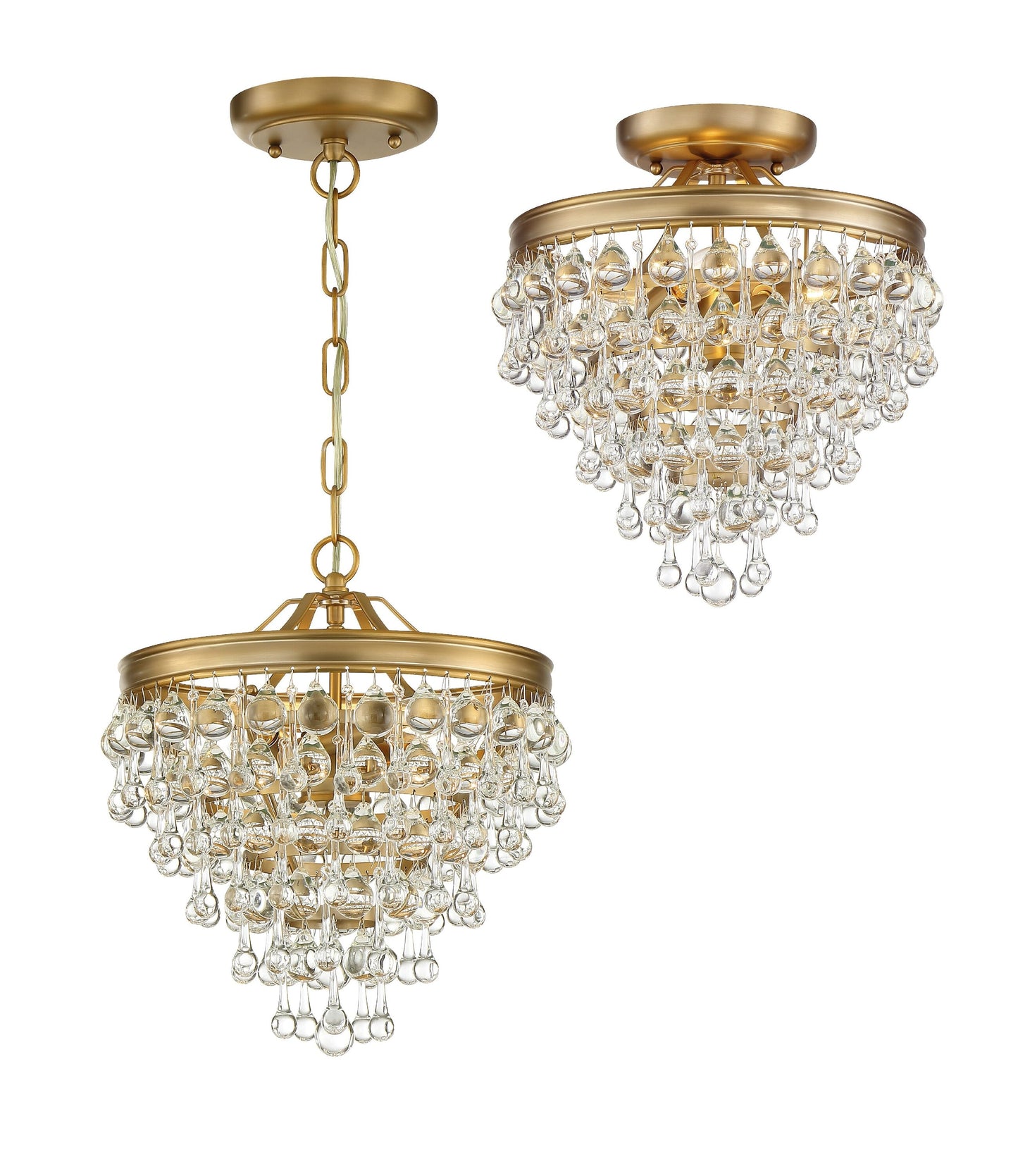 Crystorama Calypso 3 -Light Polished Gold Indoor Crystal Metal Chandelier