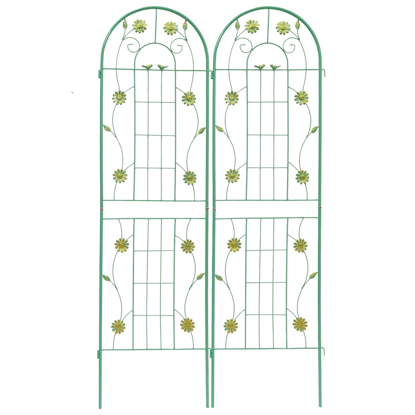 ToolCat 4 Pack 80-in W x 71-in H Green Iron Traditional Garden Trellis For Climbing Plants For Cucumbers For Roses