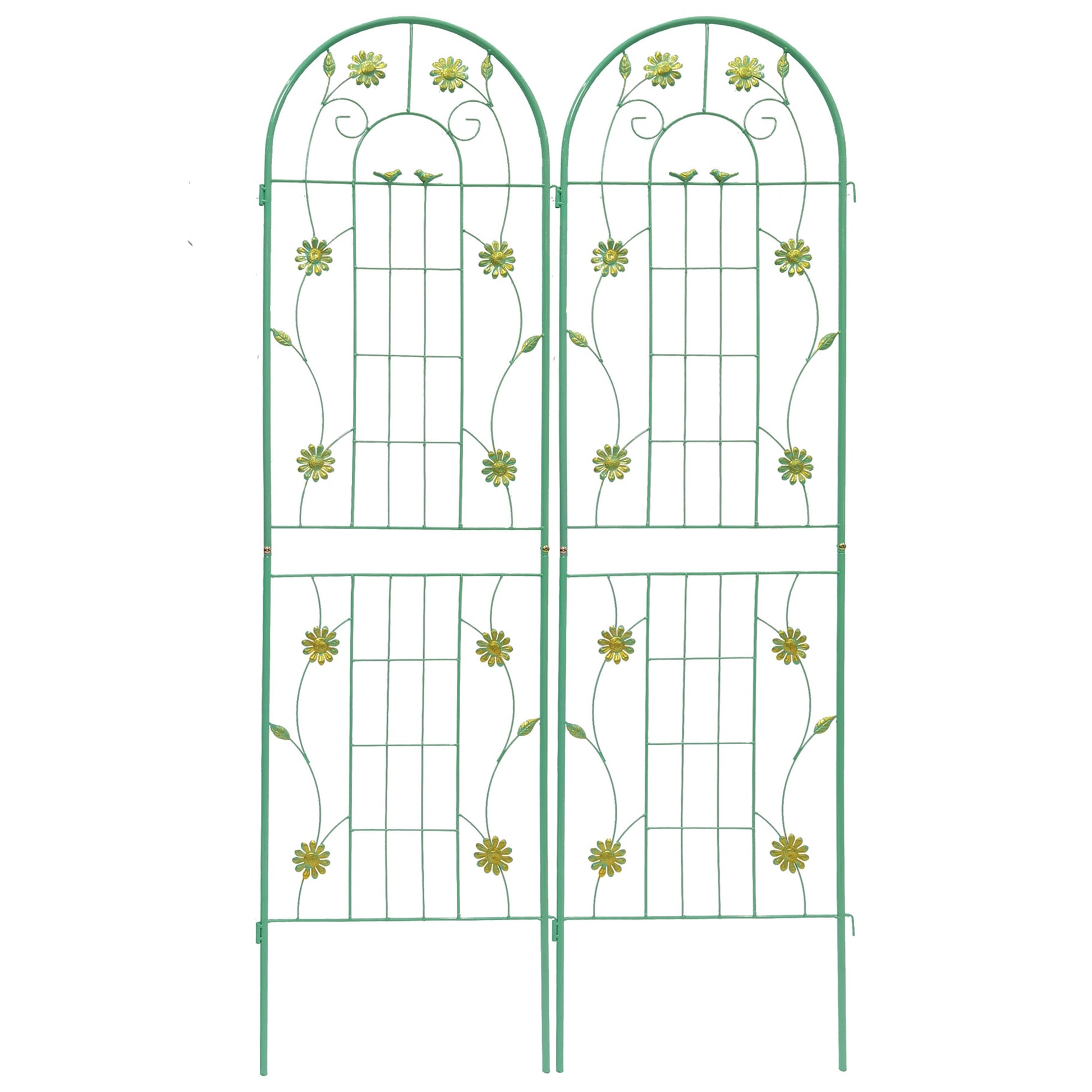 ToolCat 4 Pack 80-in W x 71-in H Green Iron Traditional Garden Trellis For Climbing Plants For Cucumbers For Roses