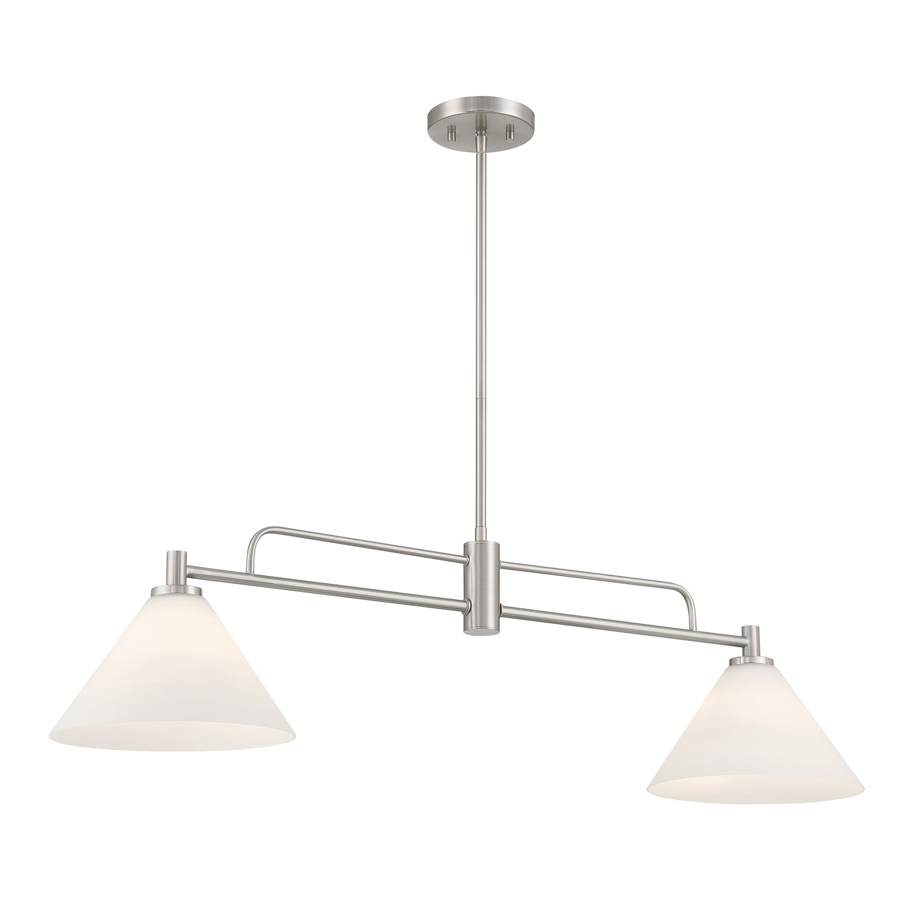 Meridian Lite Trends Meridian 2 -Light Brushed Nickel Modern/contemporary For Use in Bedrooms, Dining Rooms, Foyers, Kitchens, Living Rooms Chandelier
