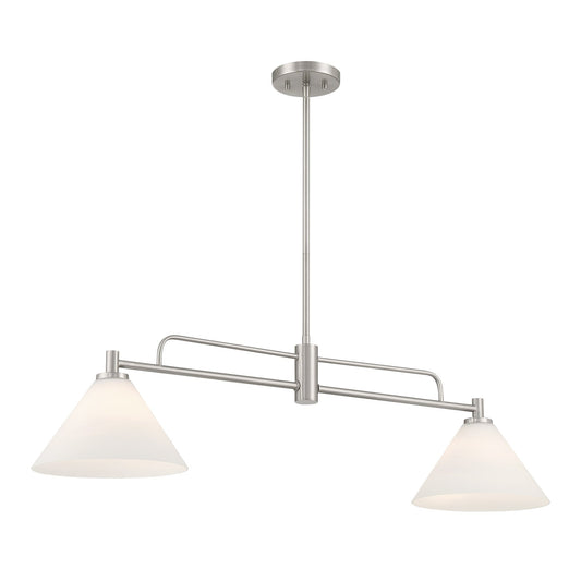 Meridian Lite Trends Meridian 2 -Light Brushed Nickel Modern/contemporary For Use in Bedrooms, Dining Rooms, Foyers, Kitchens, Living Rooms Chandelier