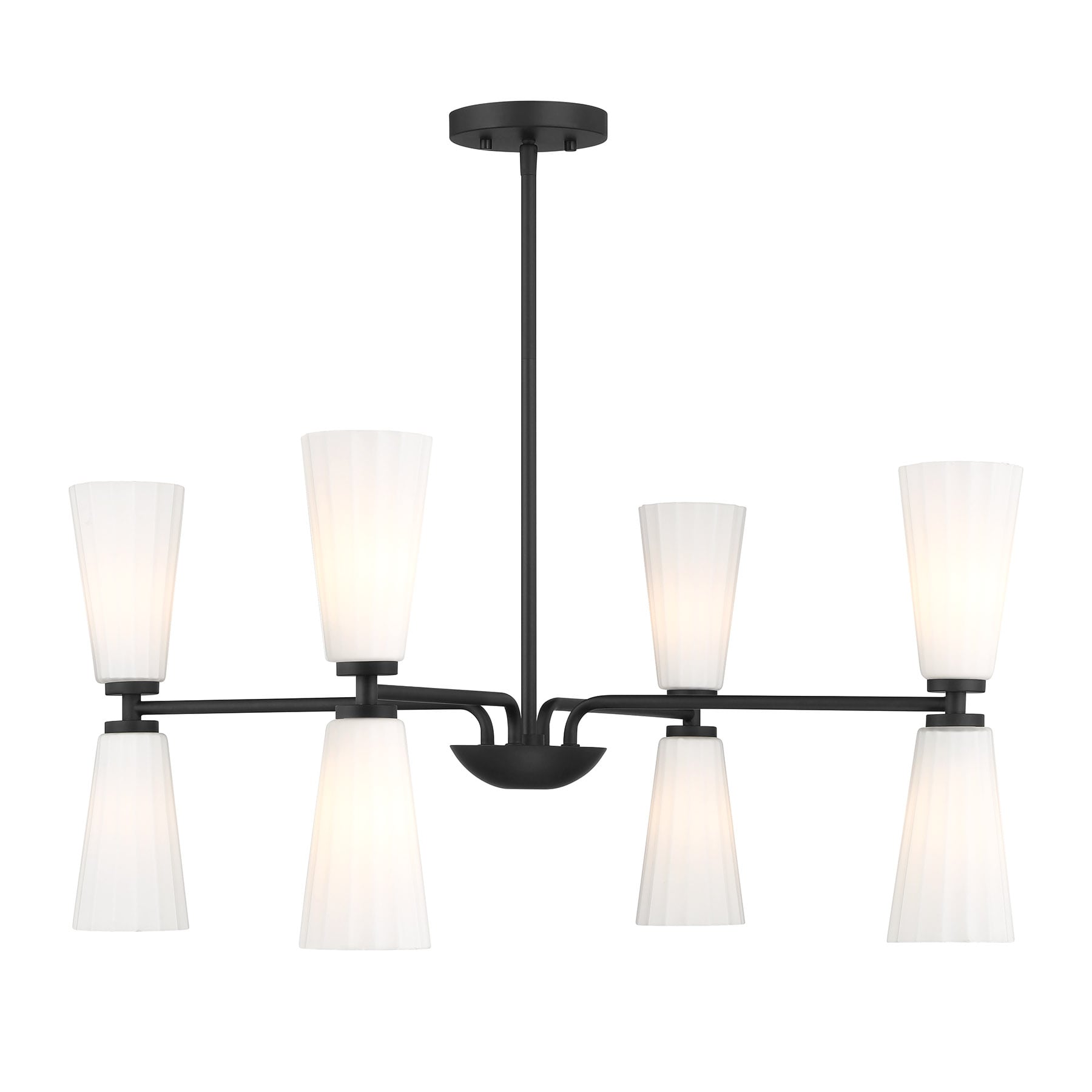 Meridian Lite Trends Meridian 8 -Light Matte Black Modern/contemporary For Use in Bedrooms, Dining Rooms, Foyers, Kitchens, Living Rooms Chandelier