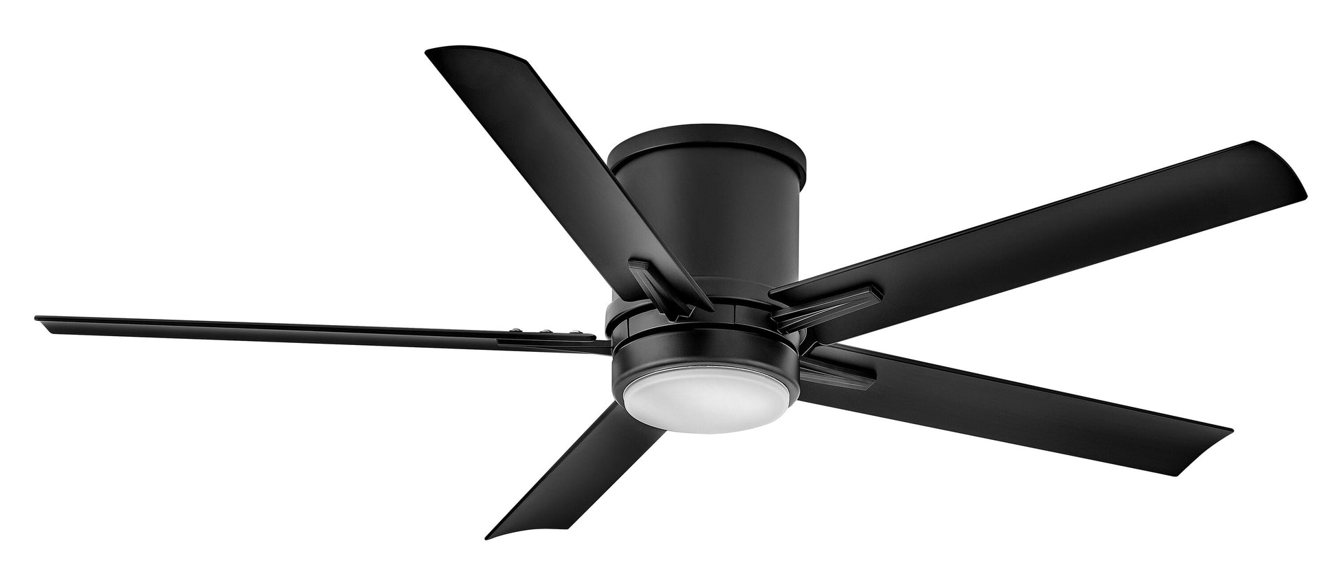 Hinkley Vail Flush 52-in Integrated LED Outdoor Flush Mount Smart Matte Black with Matte Black Blades Propeller Ceiling Fan With Light - Remote Included ( 5 -Blade ) 6563477