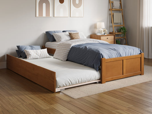 AFI Twin extra long Light Toffee Wood Trundle Bed