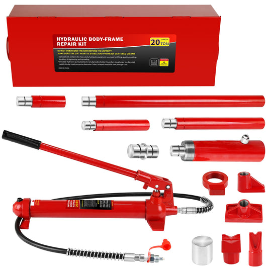 Kahomvis Red 20-Ton Steel Hydraulic Jack kit