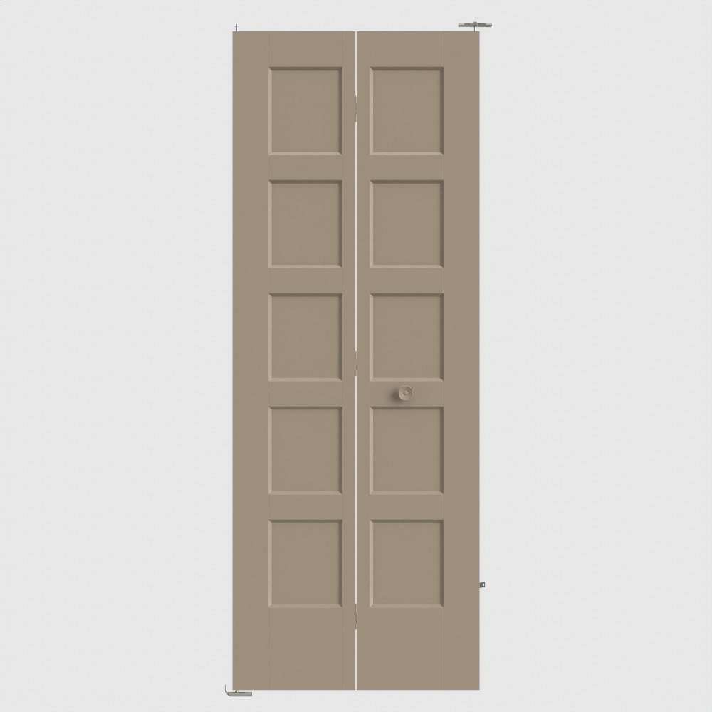Masonite Bayshore 36-in x 80-in Sandpiper 5-panel Smooth Hollow core Primed Molded composite Closet Bifold Door ( Hardware Included )
