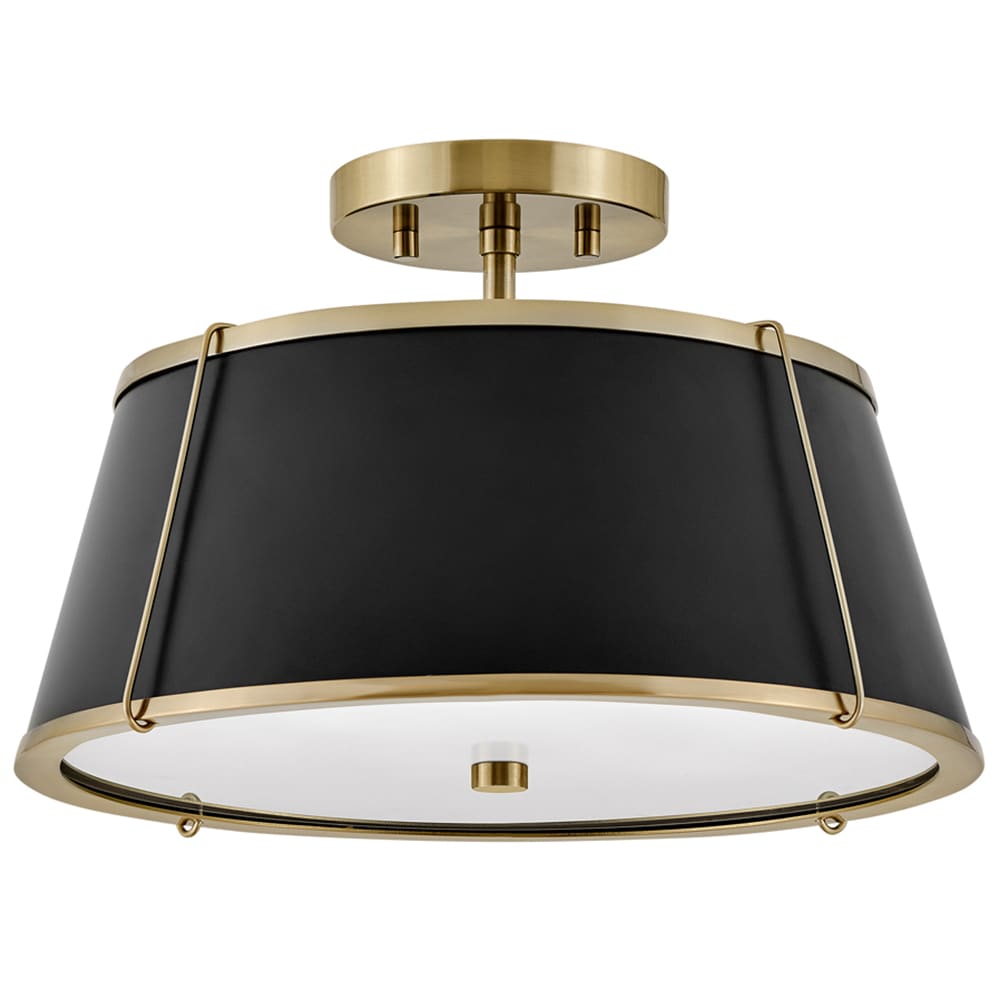 Hinkley Clarke 2 -Light 15-in Gloss Brass Semi Flush Mount Light 6571119