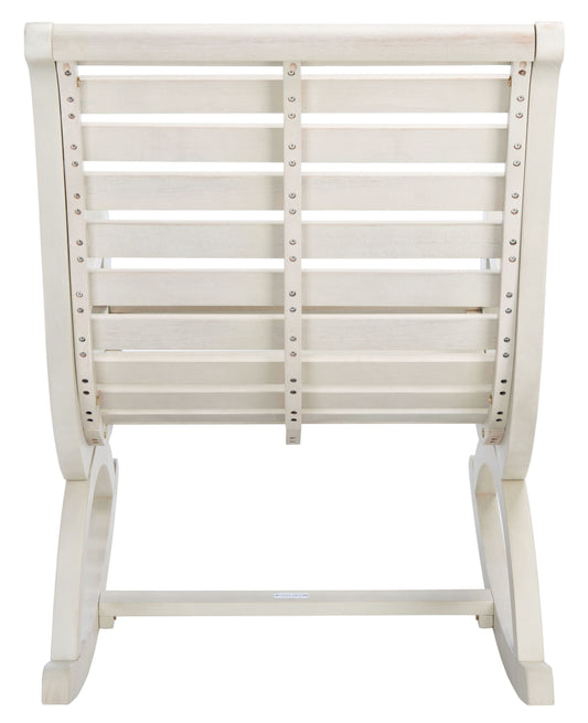 Safavieh Sonora White Wood Frame Rocking Chair with Off-white Slat Seat