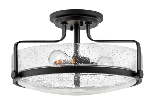 Hinkley Harper 3 -Light 18-in Satin Black Semi Flush Mount Light 6588866