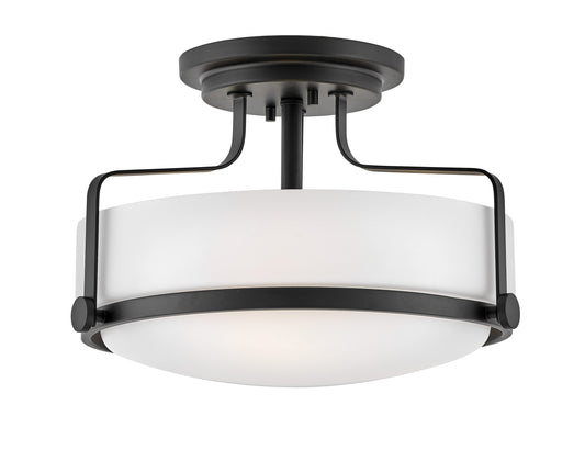 Hinkley Harper 3 -Light 14.5-in Satin Black Semi Flush Mount Light 6588875