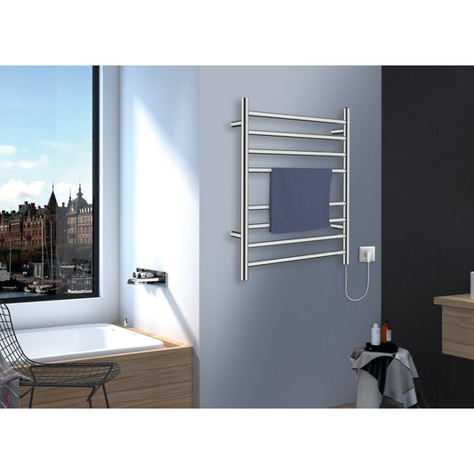 Kingston Brass Brushed Nickel Hardwired Wall mount Towel Warmer 3.81-Inches x 22.75-Inches x 30.44-Inches