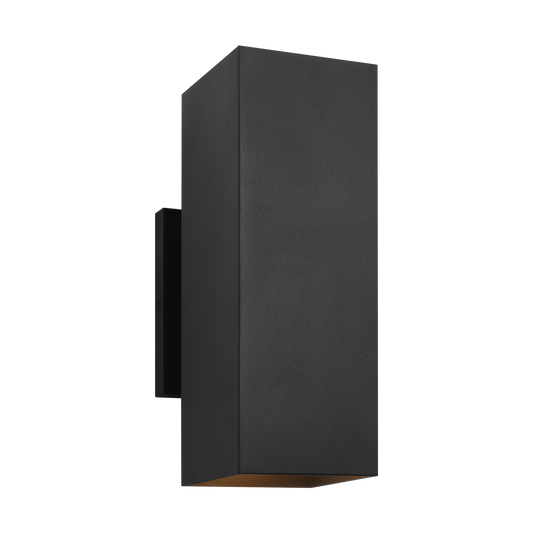 Generation Lighting Pohl Coastal 2 -Light 14.25-in H Black Hardwired Outdoor Wall Light