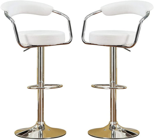 CESICIA White 34.0-in H Adjustable Tall Swivel Metal Bar Stool