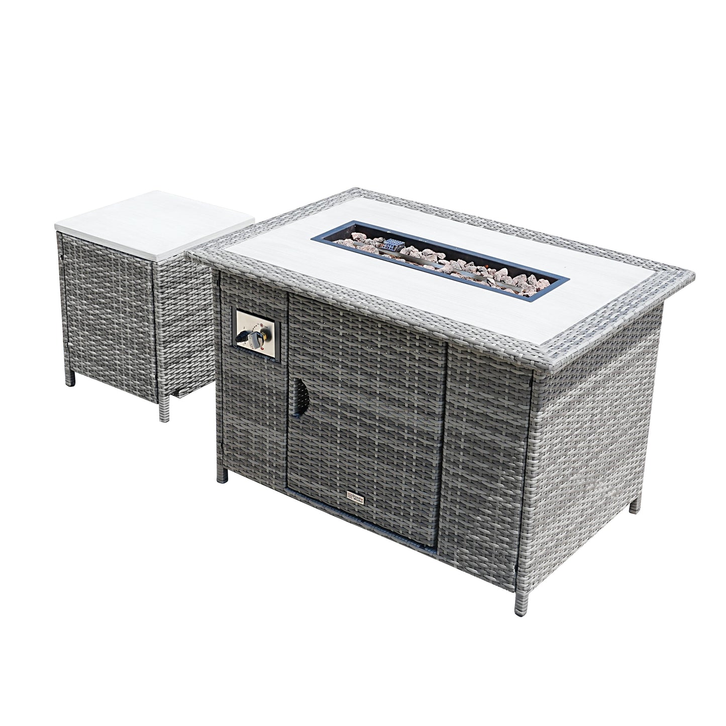 Direct Wicker 26.77-in W 50000 Maximum BTUs Wicker Rectangle Liquid propane Fire pit