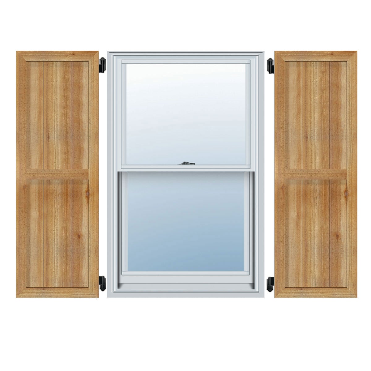Ekena Millwork 21.5-in W x 69-in H Unfinished Paintable/Stainable Board and batten Framed Wood Exterior Shutters ( 2 -Pack )